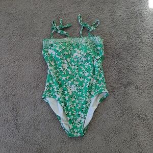 Lands' End Green Floral Swimsuit